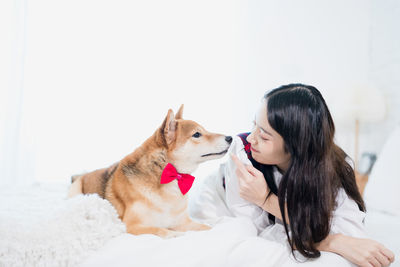 Woman with dog