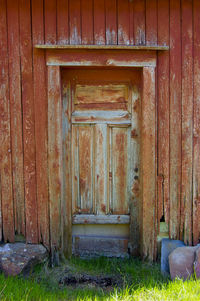 Close-up of wooden door