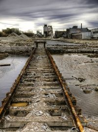 Railroad tracks against sky