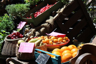 Various fruits for sale in market