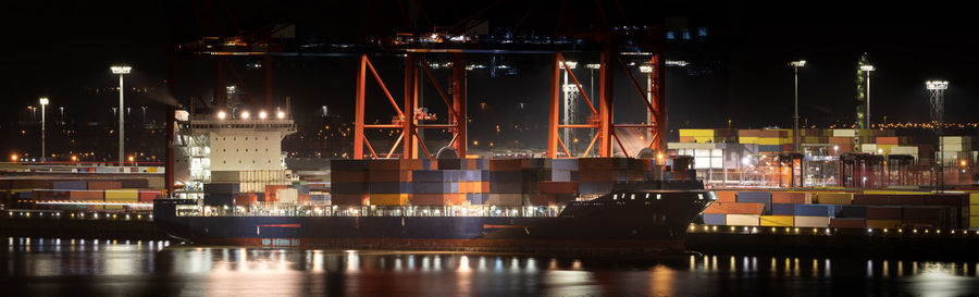 Illuminated city at night