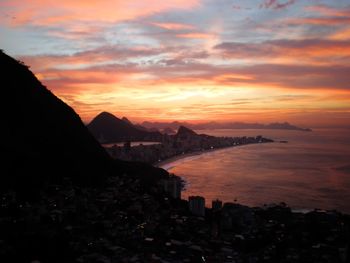 View of cityscape at dusk