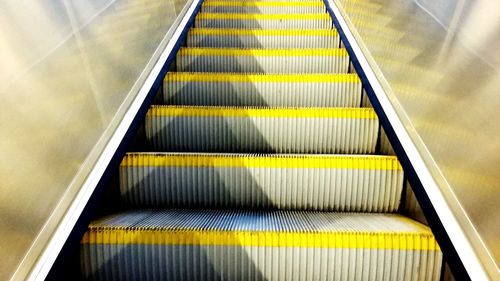 High angle view of escalator