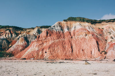 Scenic view of mountain in marthas vineyard against sky