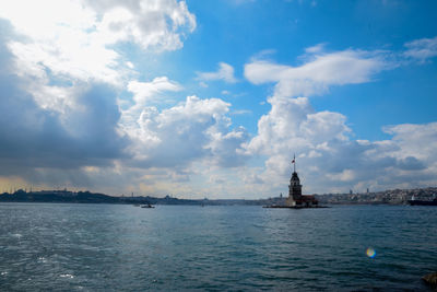 View of sea against cloudy sky