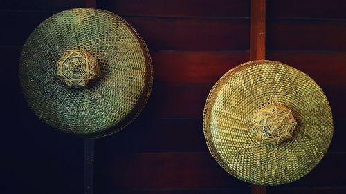 Close-up of electric fan hanging