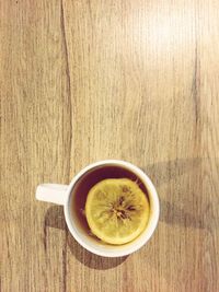 High angle view of tea on table