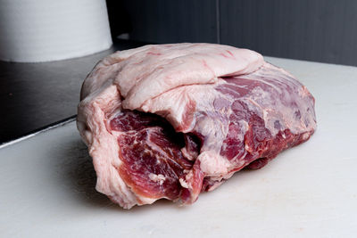 Close-up of food on cutting board