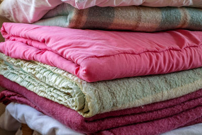 Blankets on bed at home