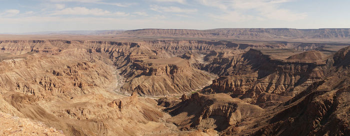 Aerial view of dramatic landscape