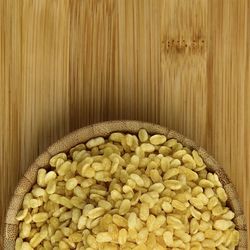 High angle view of eggs in container