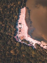 High angle view of rocks on beach