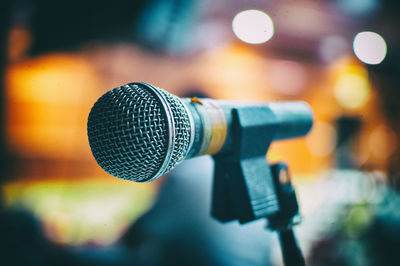 Close-up of microphone