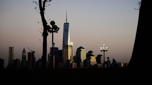 Silhouette of buildings in city