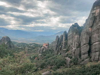 Panoramic view of landscape and mountains against sky