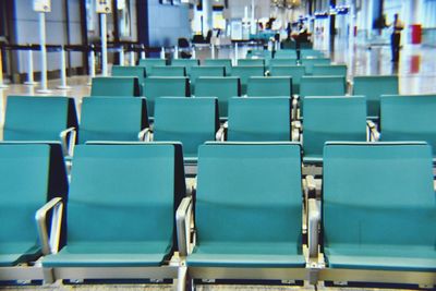 Full frame shot of empty chairs in room