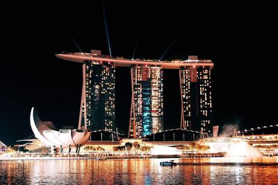 Illuminated city at night