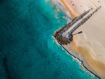 High angle view of swimming pool in sea