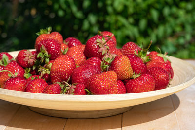Close-up of strawberries in basket
