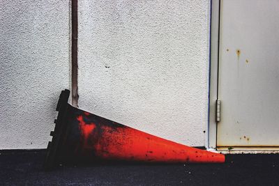 Close-up of red wall