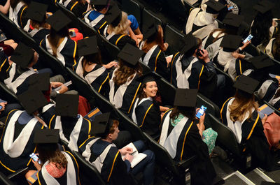 High angle view of people