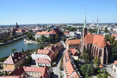 High angle shot of townscape