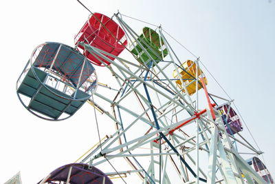 Low angle view of ferris wheel against clear sky