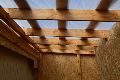 Low angle view of roof at home