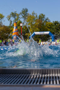 People swimming in pool