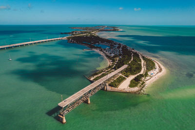 High angle view of sea against sky