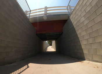 Empty corridor along walls