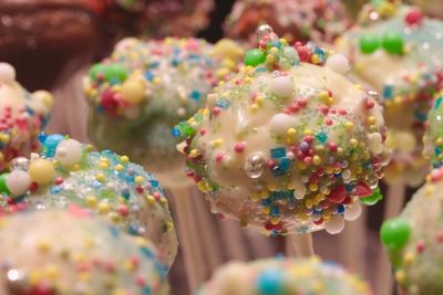 Close-up of cake pops in shop