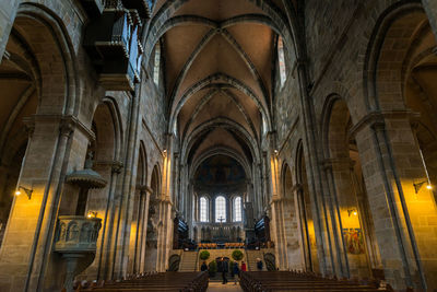 Interior of illuminated cathedral