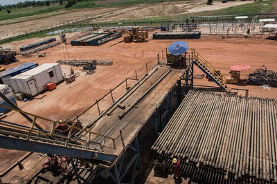 High angle view of construction site