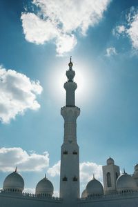 Low angle view of built structure against blue sky