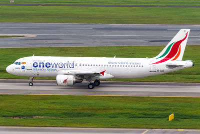 Airplane on airport runway