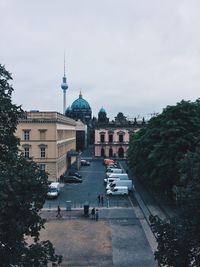 View of buildings in town square