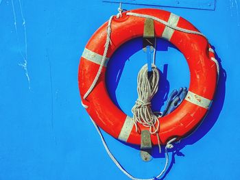 Close-up of lifeguard in a fish boat