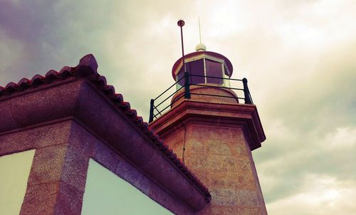 Low angle view of tower against sky