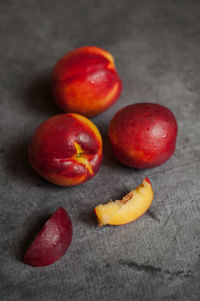 High angle view of fruits on table