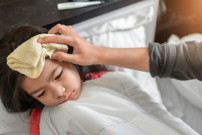 Portrait of mother and baby boy