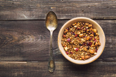 Directly above shot of breakfast on table