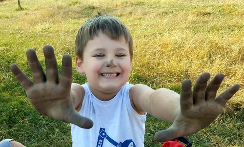 Portrait of boy smiling