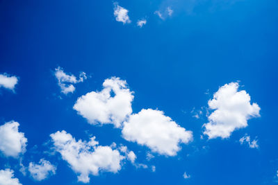 Low angle view of clouds in blue sky