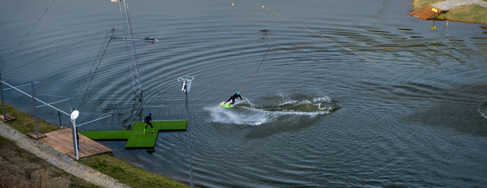 People in lake