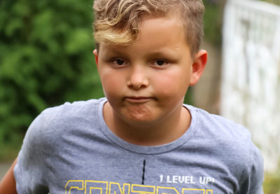 Close-up portrait of cute boy