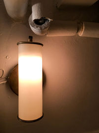 Close-up of lit lamp