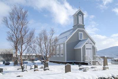View of church against sky during winter