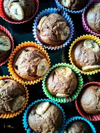 High angle view of cupcakes