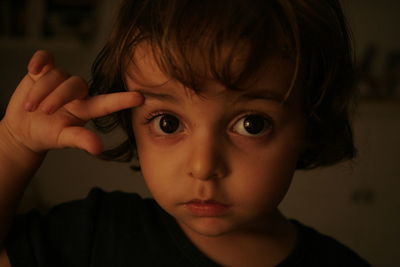 Close-up portrait of cute boy